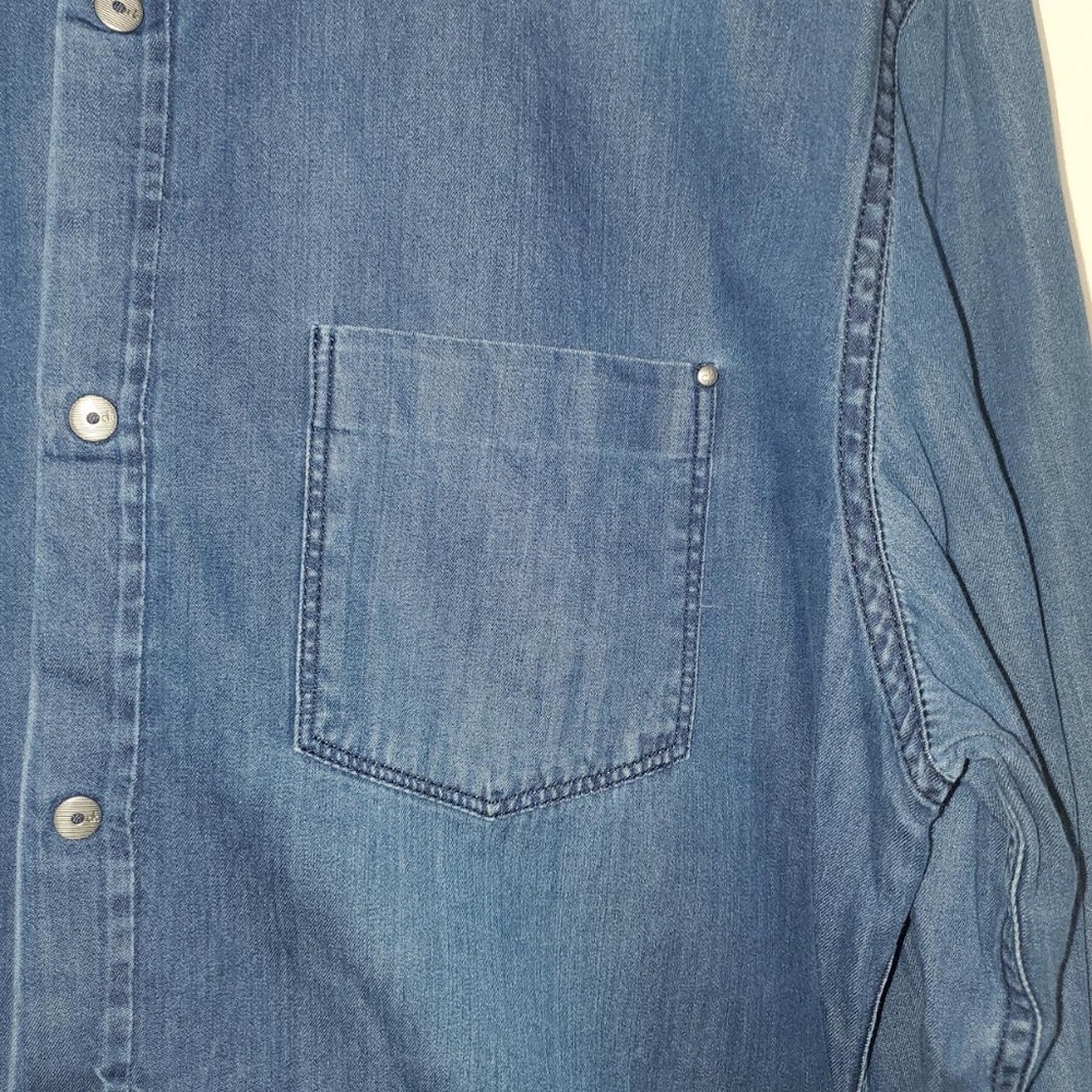 Mens Calvin Klein Jeans Dark Denim Long Sleeve Shirt - Picture 4 of 14